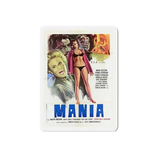 MANIA 1974 Movie Poster - Refrigerator Magnet 6 Inch Die-Cut - The Sticker Space