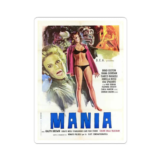 MANIA 1974 Movie Poster - STICKER Vinyl Kiss-Cut Decal 2 Inch White - The Sticker Space