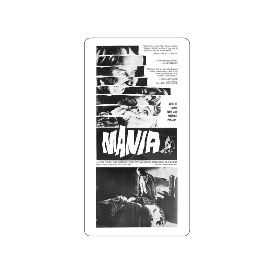 MANIA (THE FLESH AND THE FIENDS) 1960 Movie Poster STICKER Vinyl Die-Cut Decal 6 Inch - The Sticker Space