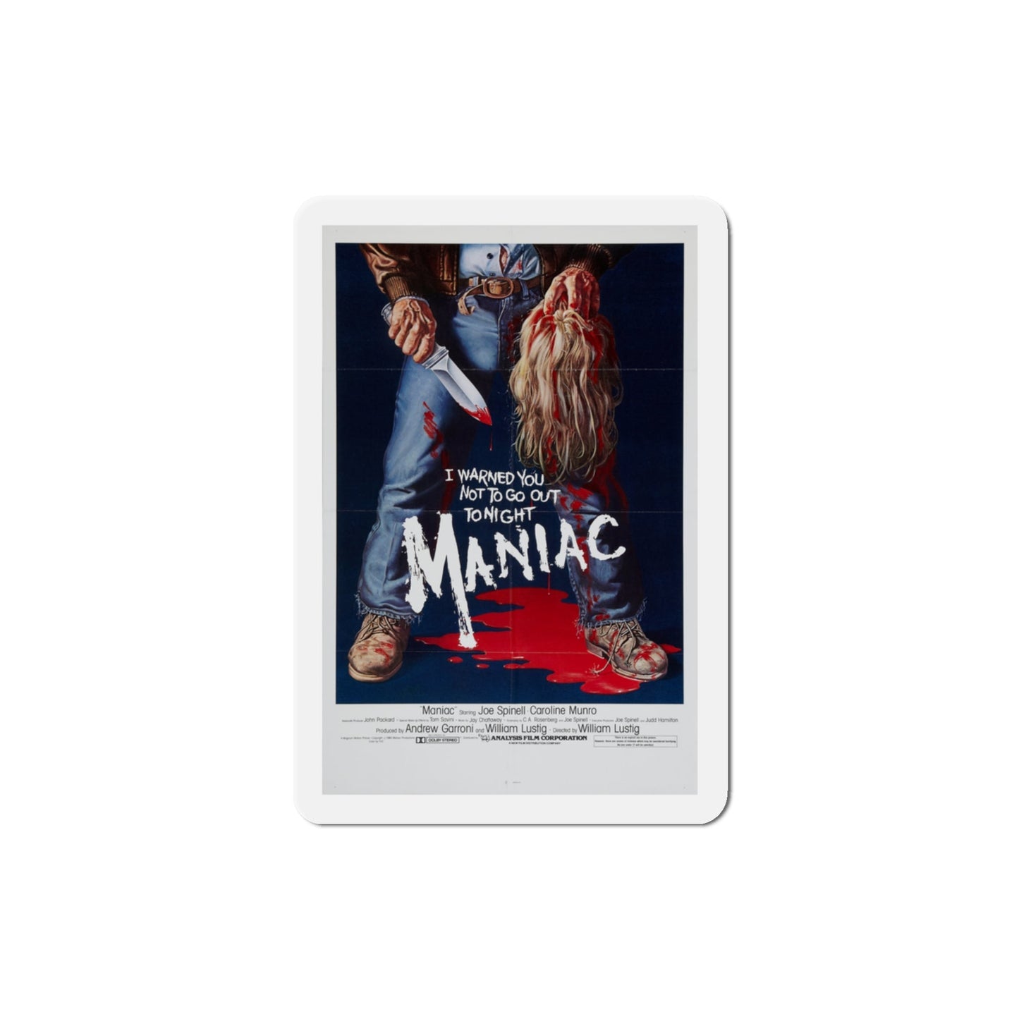 Maniac 1980 Movie Poster Die-Cut Magnet-3" x 3"-The Sticker Space