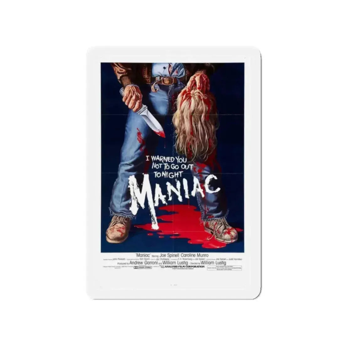 MANIAC 1980 Movie Poster - Refrigerator Magnet 2 Inch Die-Cut - The Sticker Space
