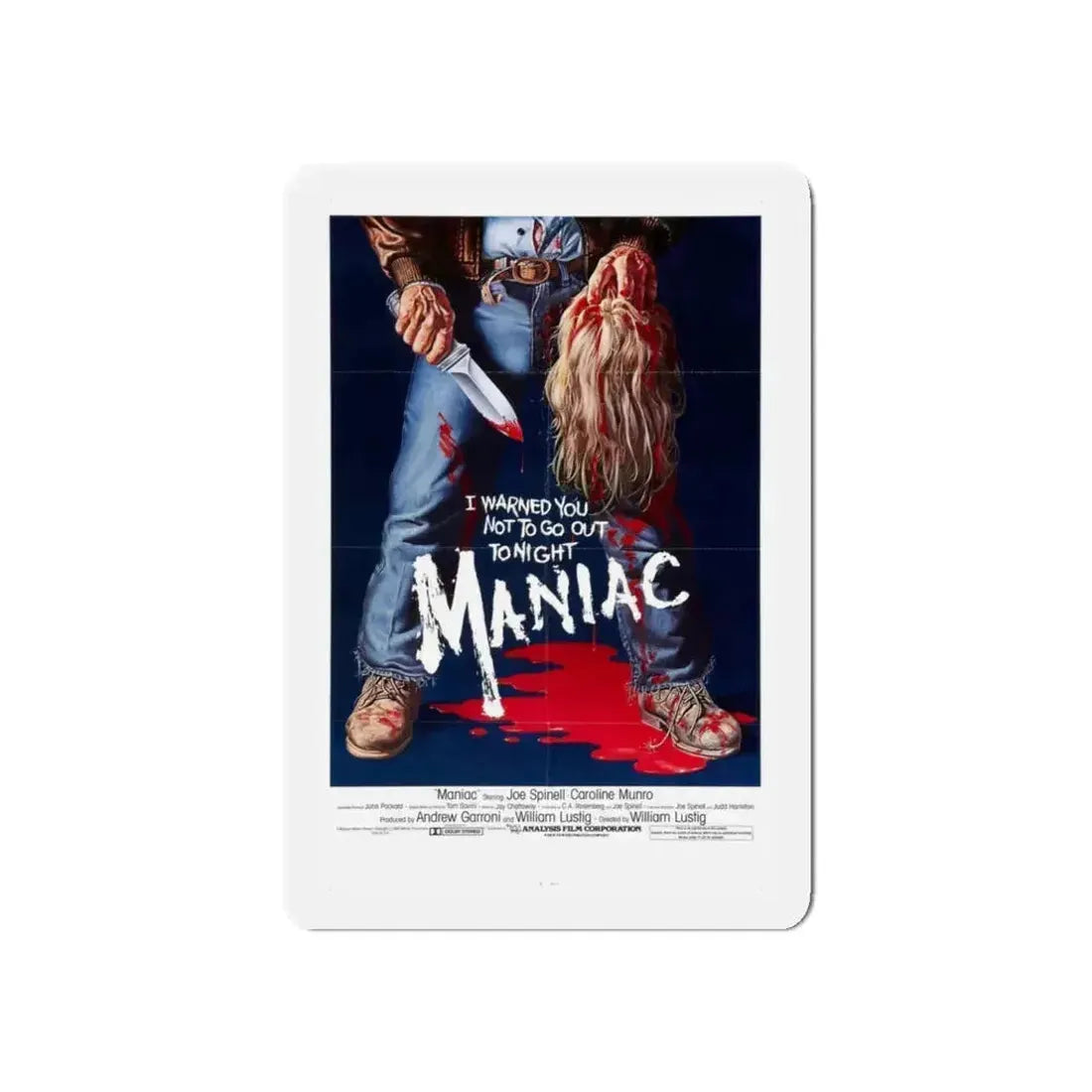 MANIAC 1980 Movie Poster - Refrigerator Magnet 3 Inch Die-Cut - The Sticker Space