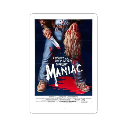 MANIAC 1980 Movie Poster - STICKER Vinyl Kiss-Cut Decal 2 Inch White - The Sticker Space