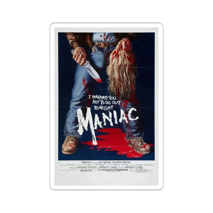 Maniac 1980 Movie Poster - STICKER Vinyl Kiss-Cut Decal 4 Inch White - The Sticker Space