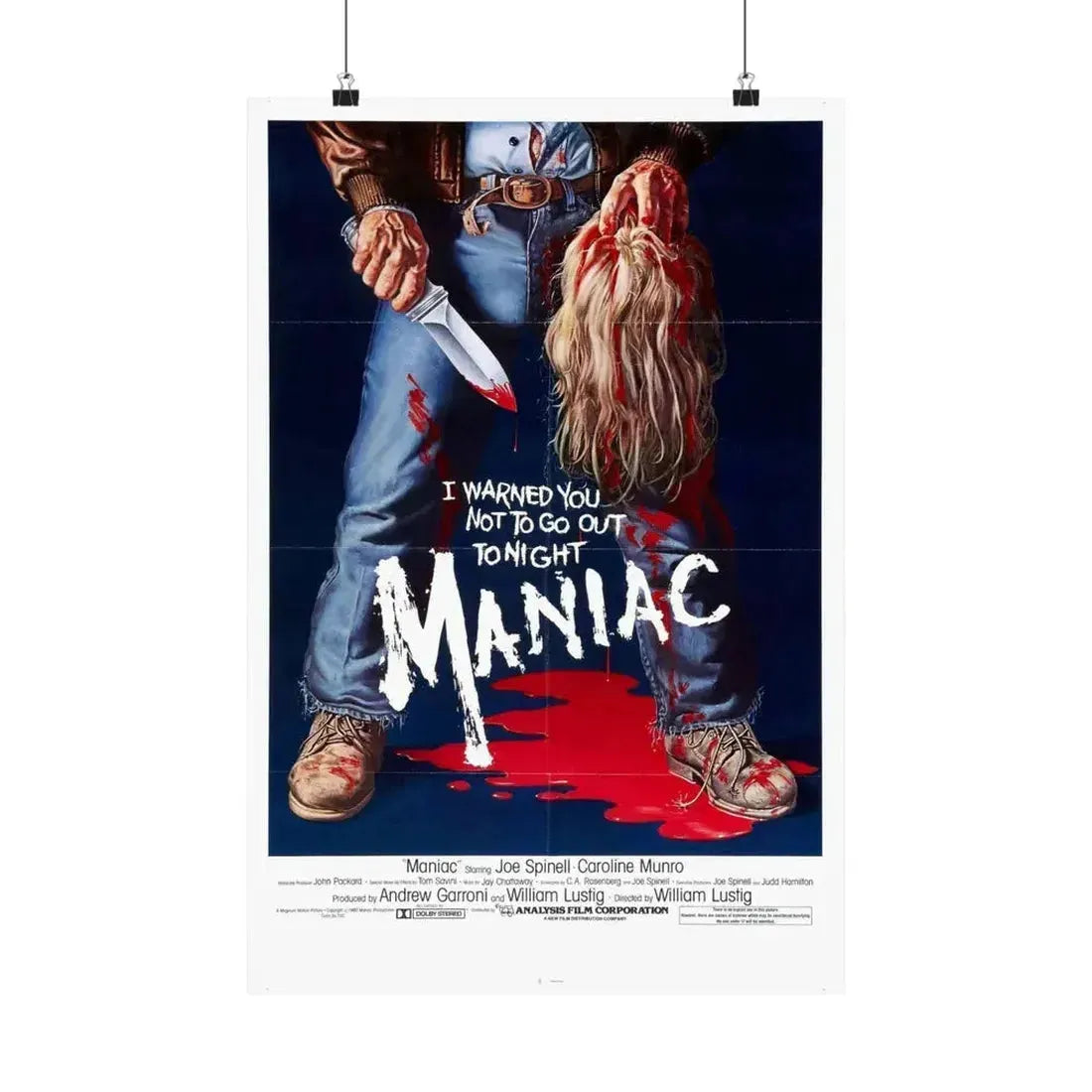 MANIAC 1980 - Paper Movie Poster 16″ x 24″ Matte - The Sticker Space