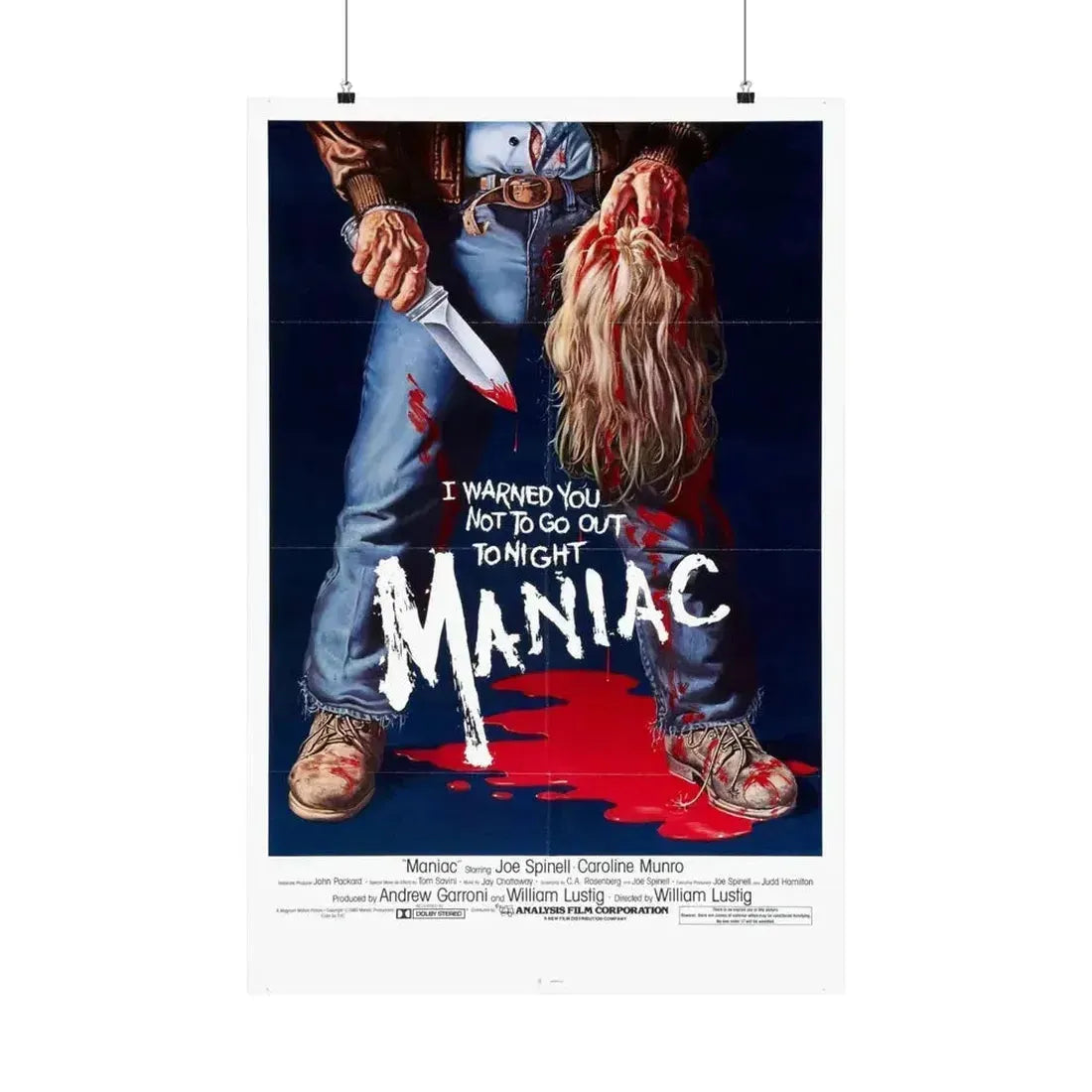 MANIAC 1980 - Paper Movie Poster 24″ x 36″ Matte - The Sticker Space
