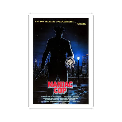 MANIAC COP 1988 Movie Poster - STICKER Vinyl Kiss-Cut Decal 4 Inch White - The Sticker Space