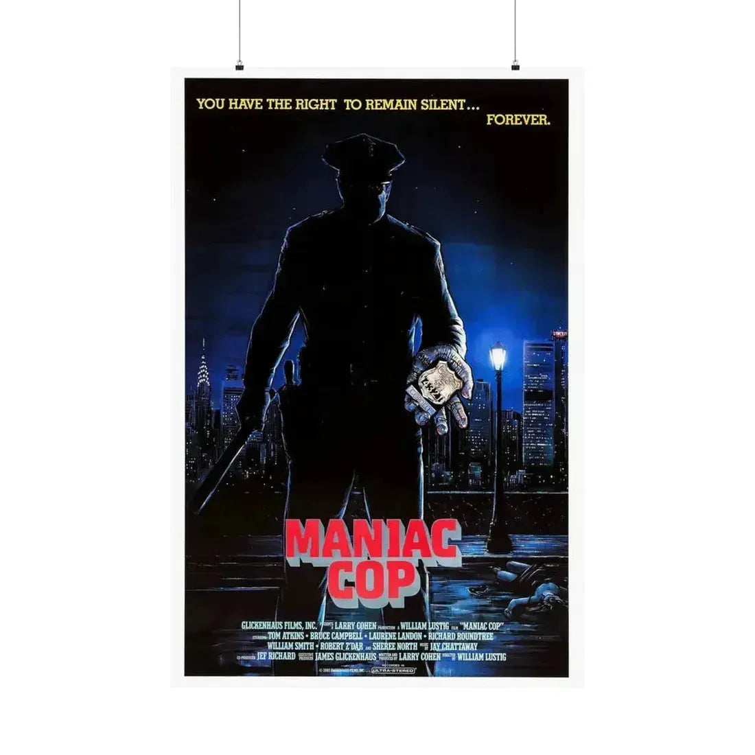 MANIAC COP 1988 - Paper Movie Poster 36" x 54" Matte - The Sticker Space