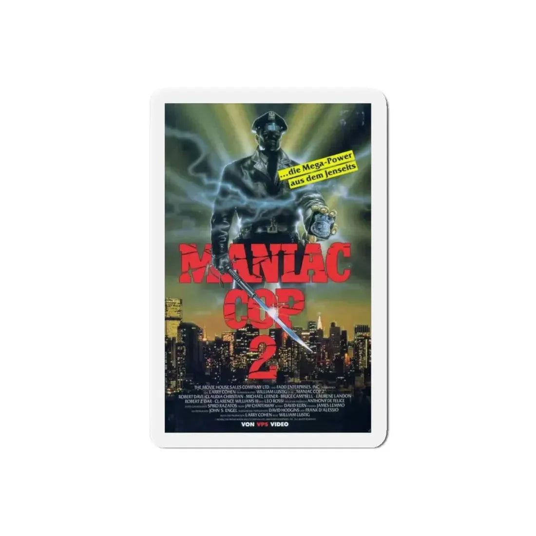 MANIAC COP 2 (GERMAN) 1990 Movie Poster - Refrigerator Magnet - The Sticker Space