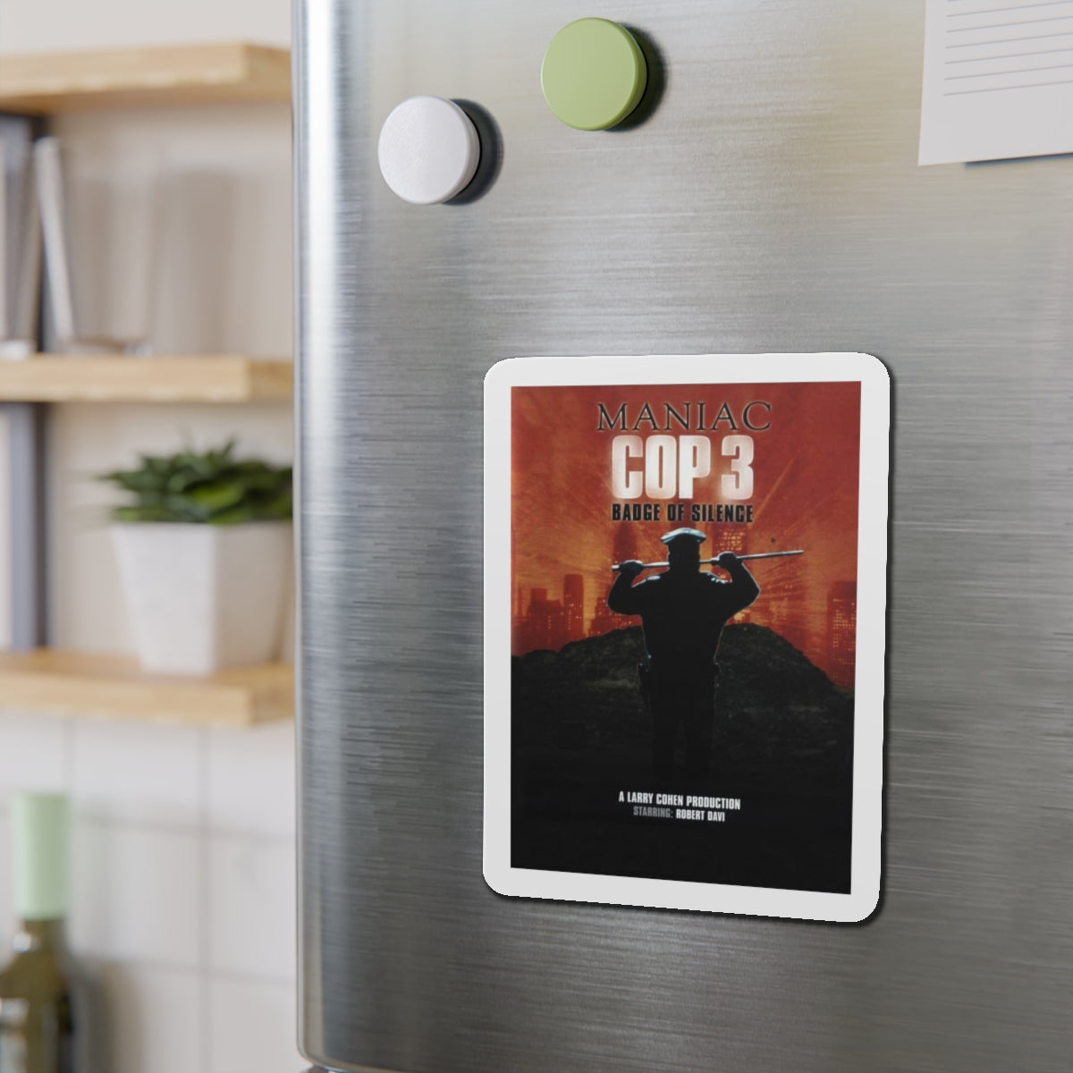 MANIAC COP 3 (TEASER) 1993 Movie Poster - Refrigerator Magnet-The Sticker Space