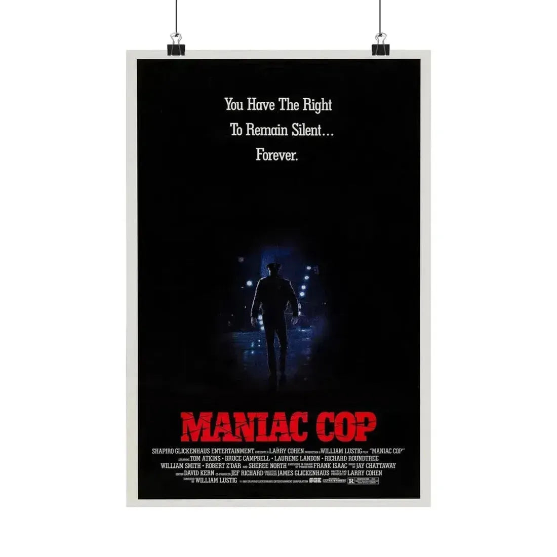 MANIAC COP (TEASER) 1988 - Paper Movie Poster 12″ x 18″ Matte - The Sticker Space