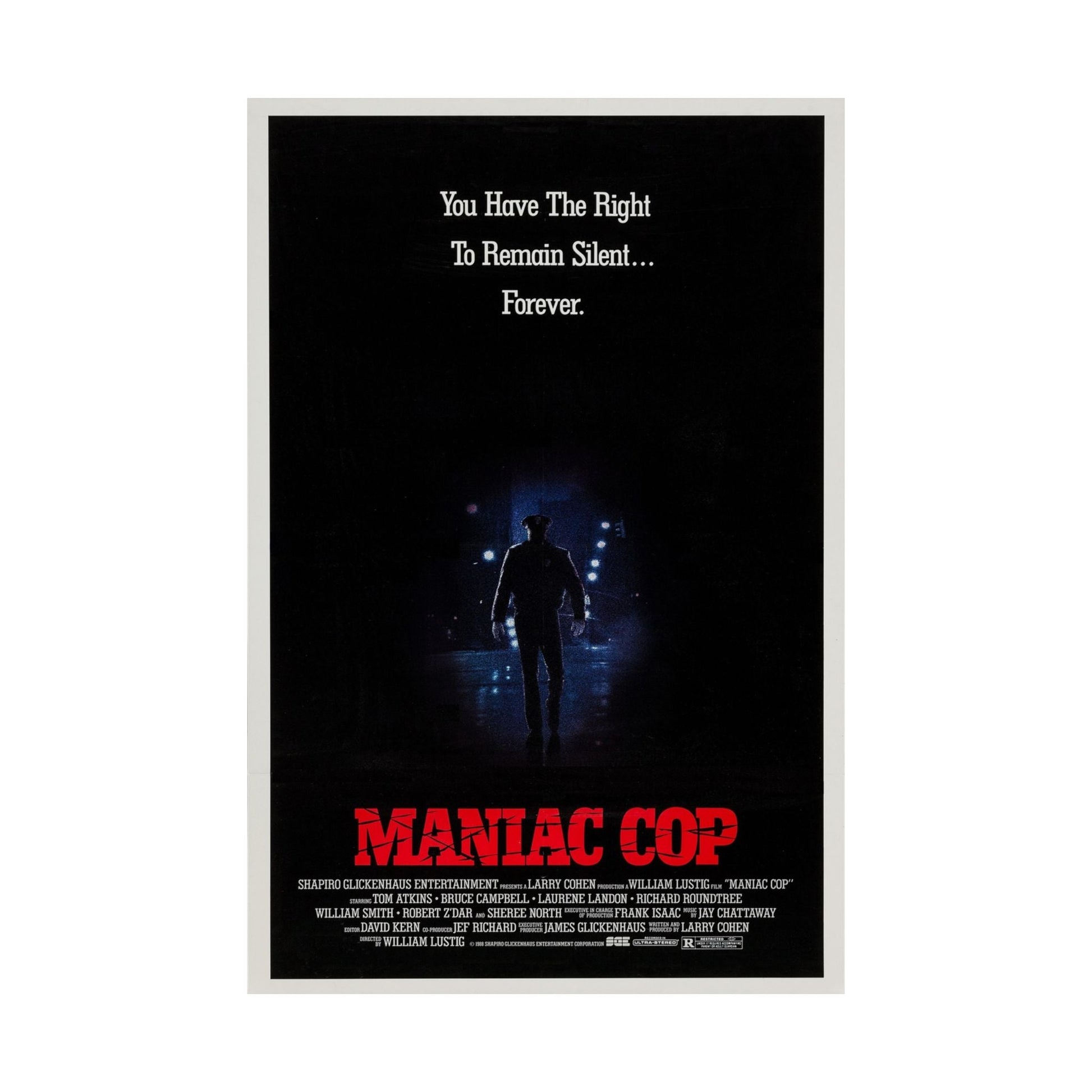 MANIAC COP (TEASER) 1988 - Paper Movie Poster-The Sticker Space