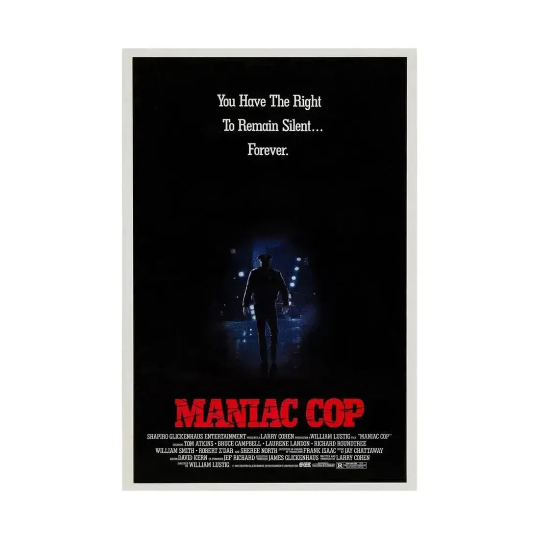 MANIAC COP (TEASER) 1988 - Paper Movie Poster - The Sticker Space