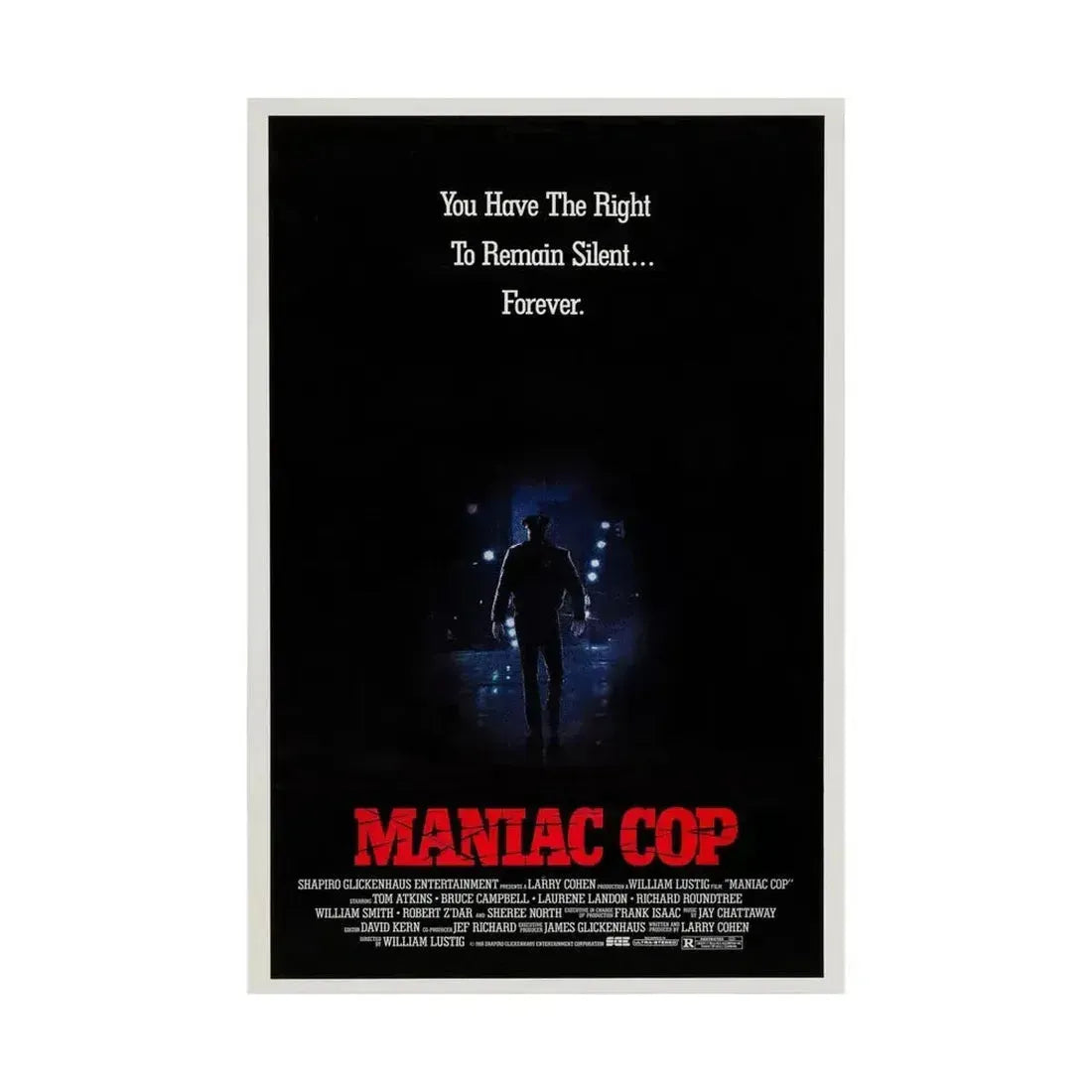 MANIAC COP (TEASER) 1988 - Paper Movie Poster - The Sticker Space