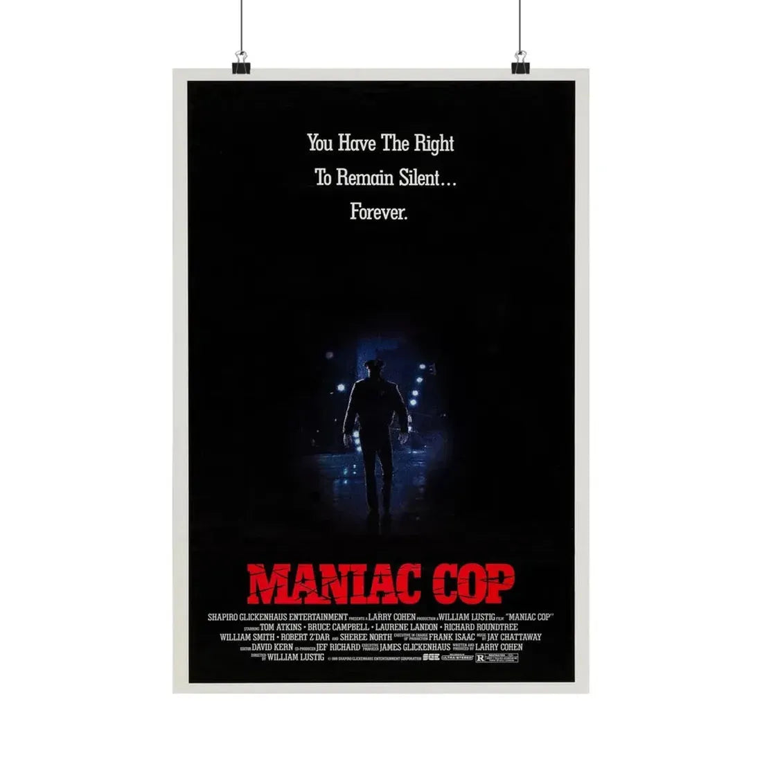 MANIAC COP (TEASER) 1988 - Paper Movie Poster - The Sticker Space