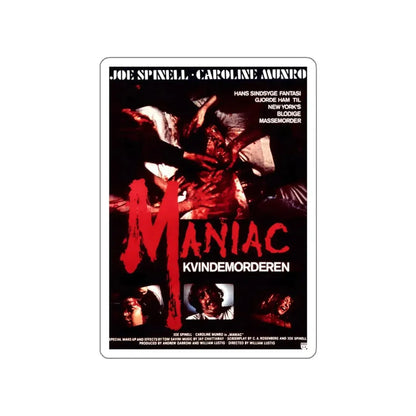 MANIAC (DANISH) 1980 Movie Poster STICKER Vinyl Die-Cut Decal 5 Inch - The Sticker Space