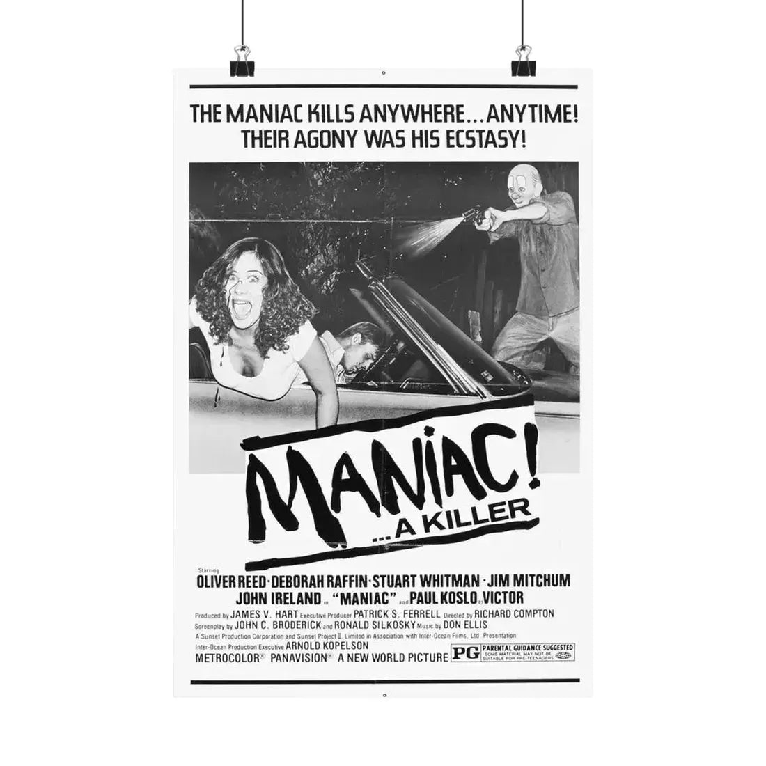 MANIAC! (RANSOM) 1977 - Paper Movie Poster 12″ x 18″ Matte - The Sticker Space