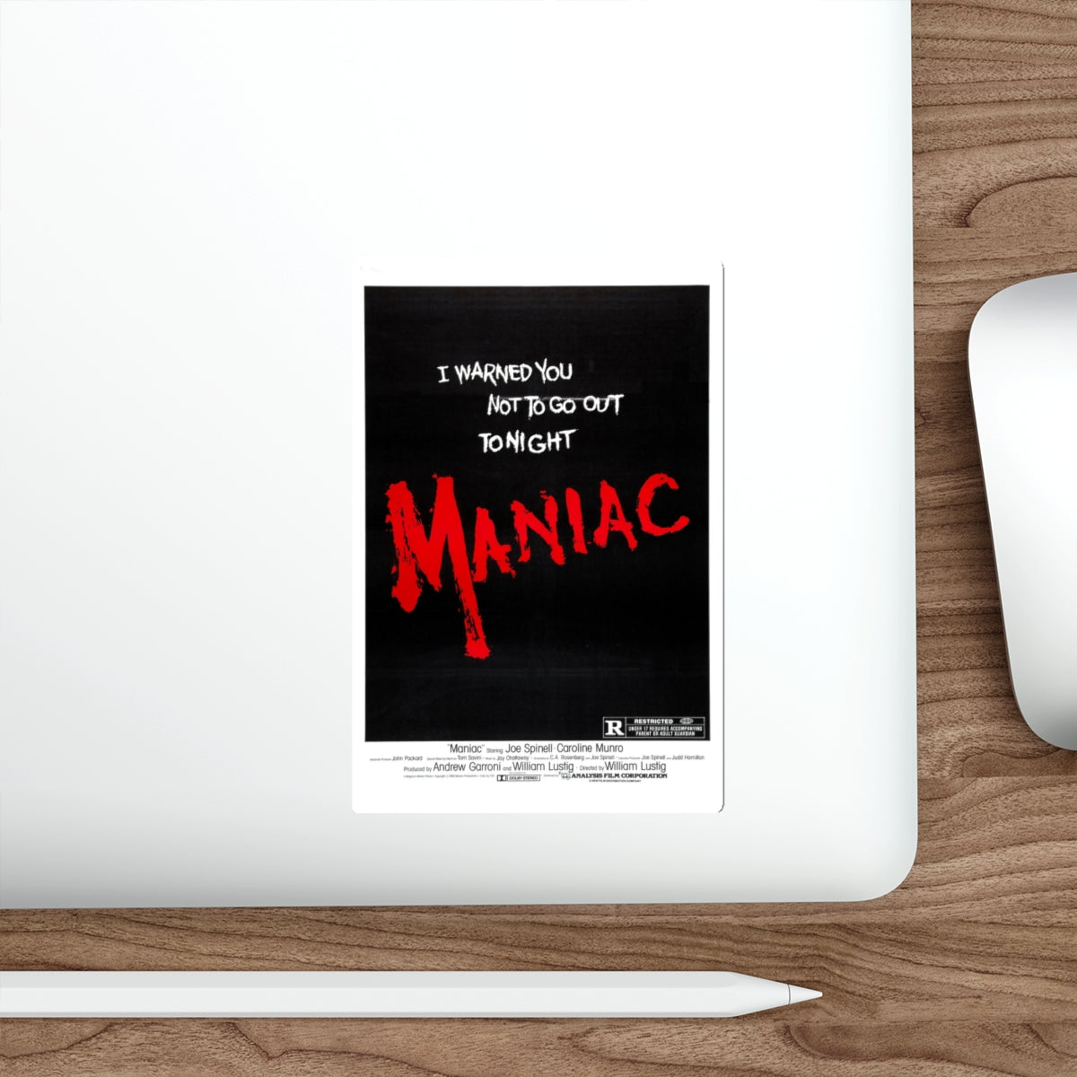 MANIAC (TEASER) 1980 Movie Poster STICKER Vinyl Die-Cut Decal-The Sticker Space