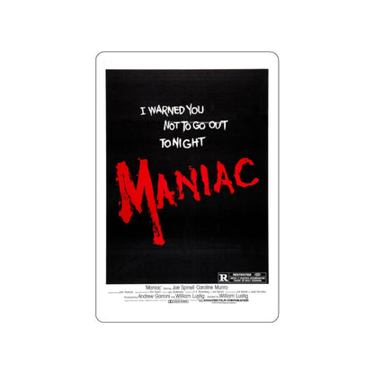 MANIAC (TEASER) 1980 Movie Poster STICKER Vinyl Die-Cut Decal-3 Inch-The Sticker Space