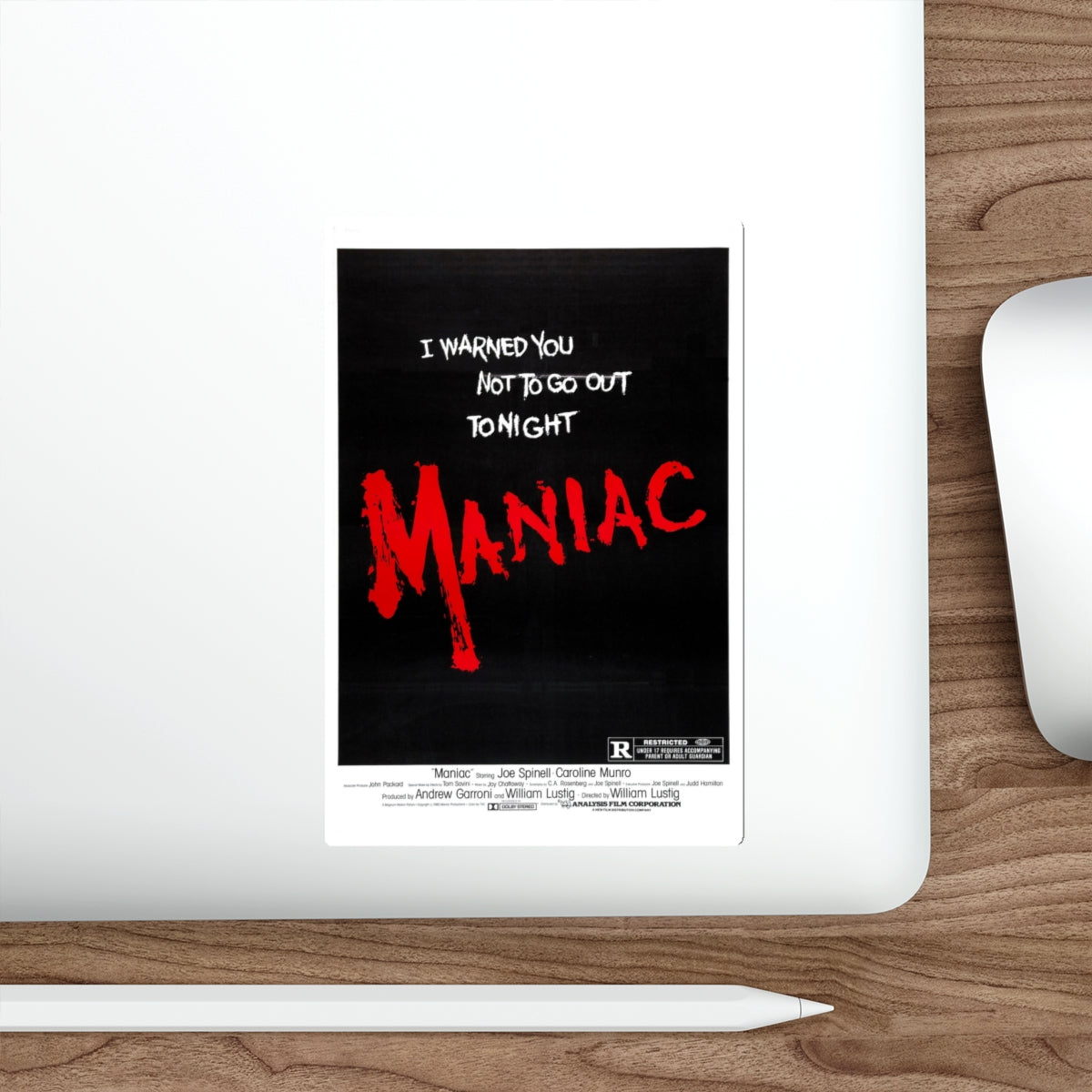 MANIAC (TEASER) 1980 Movie Poster STICKER Vinyl Die-Cut Decal-The Sticker Space