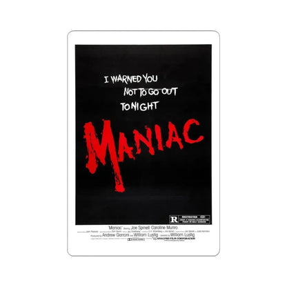 MANIAC (TEASER) 1980 Movie Poster - STICKER Vinyl Kiss-Cut Decal 3 Inch White - The Sticker Space