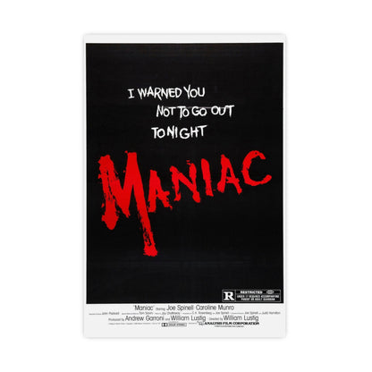 MANIAC (TEASER) 1980 - Paper Movie Poster-16″ x 24″ (Vertical)-The Sticker Space