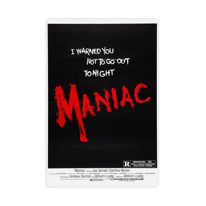 MANIAC (TEASER) 1980 - Paper Movie Poster-20″ x 30″ (Vertical)-The Sticker Space
