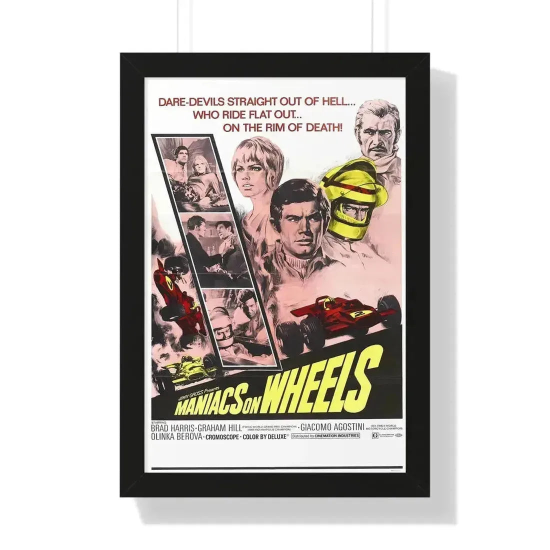 MANIACS ON WHEELS 1949 - Framed Movie Poster 16″ x 24″ Black - The Sticker Space