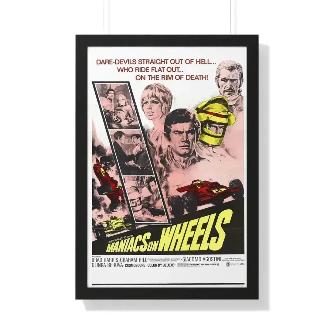 MANIACS ON WHEELS 1949 - Framed Movie Poster 20" x 30" Black - The Sticker Space