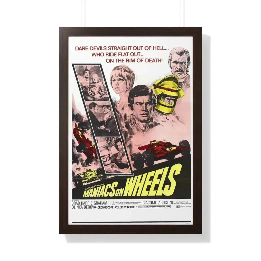 MANIACS ON WHEELS 1949 - Framed Movie Poster 20" x 30" Walnut - The Sticker Space