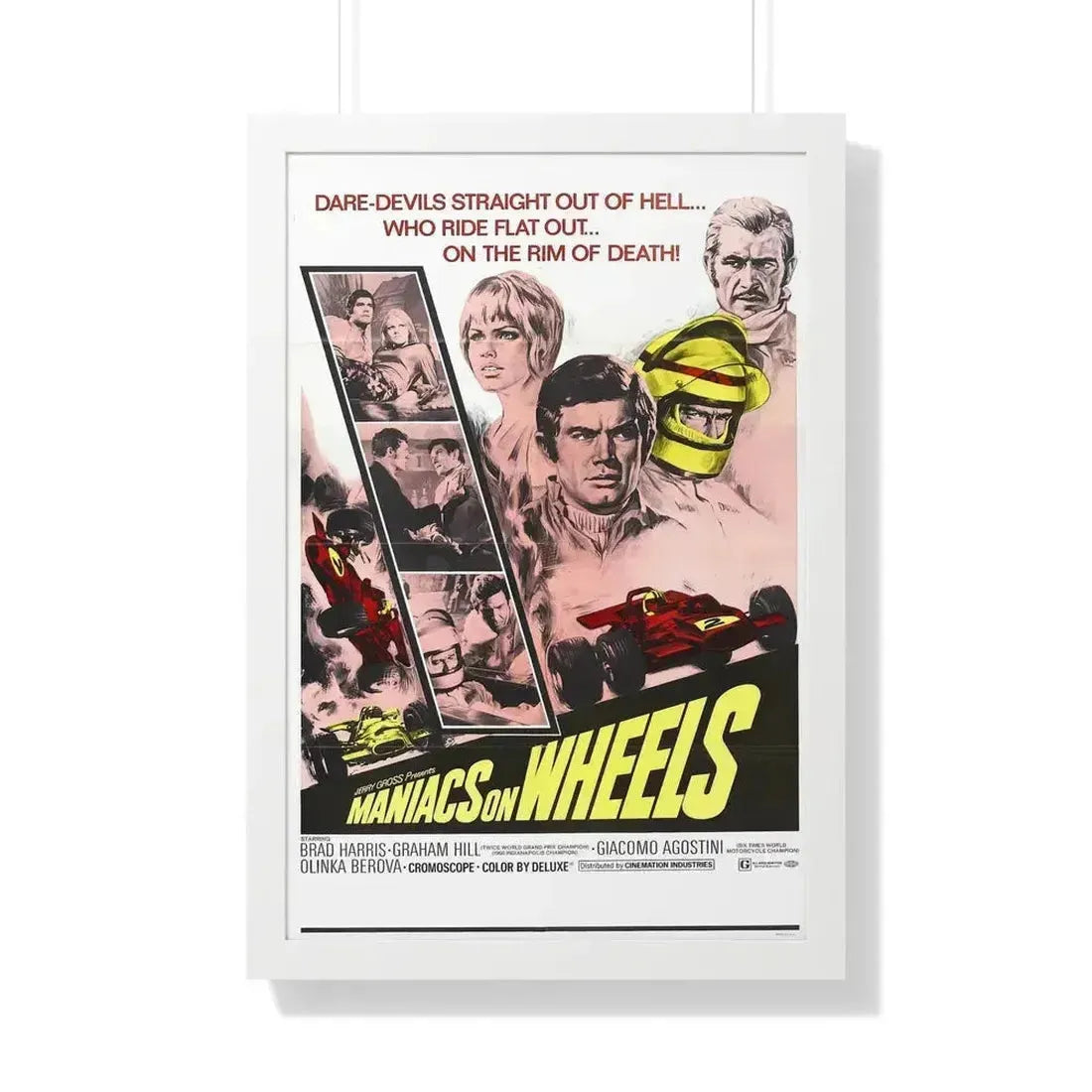 MANIACS ON WHEELS 1949 - Framed Movie Poster 20" x 30" White - The Sticker Space