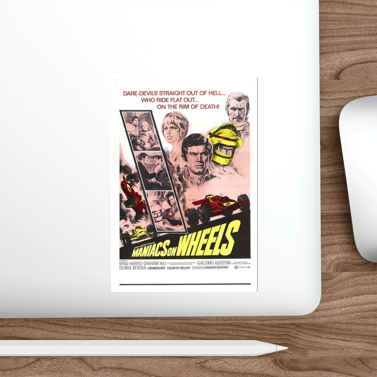 MANIACS ON WHEELS 1949 Movie Poster STICKER Vinyl Die-Cut Decal-The Sticker Space