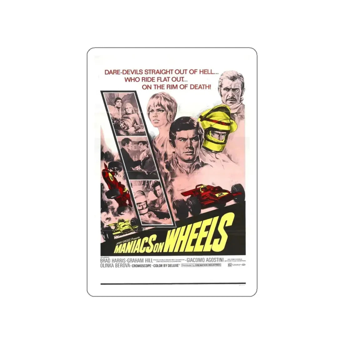 MANIACS ON WHEELS 1949 Movie Poster STICKER Vinyl Die-Cut Decal - The Sticker Space