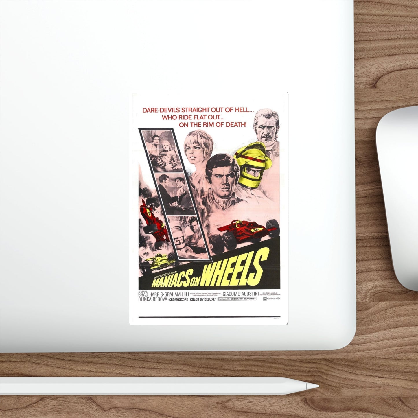 Maniacs on Wheels 1970 Movie Poster STICKER Vinyl Die-Cut Decal-The Sticker Space