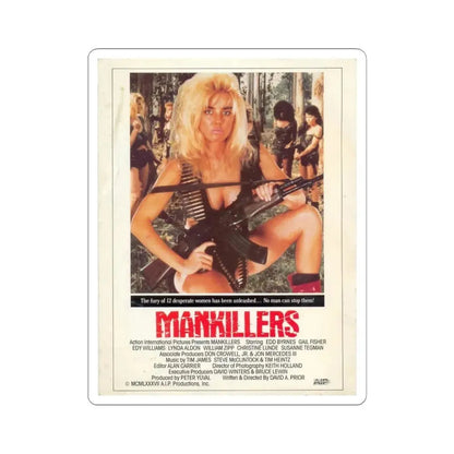 MANKILLERS 1987 Movie Poster - STICKER Vinyl Kiss-Cut Decal 6 Inch White - The Sticker Space