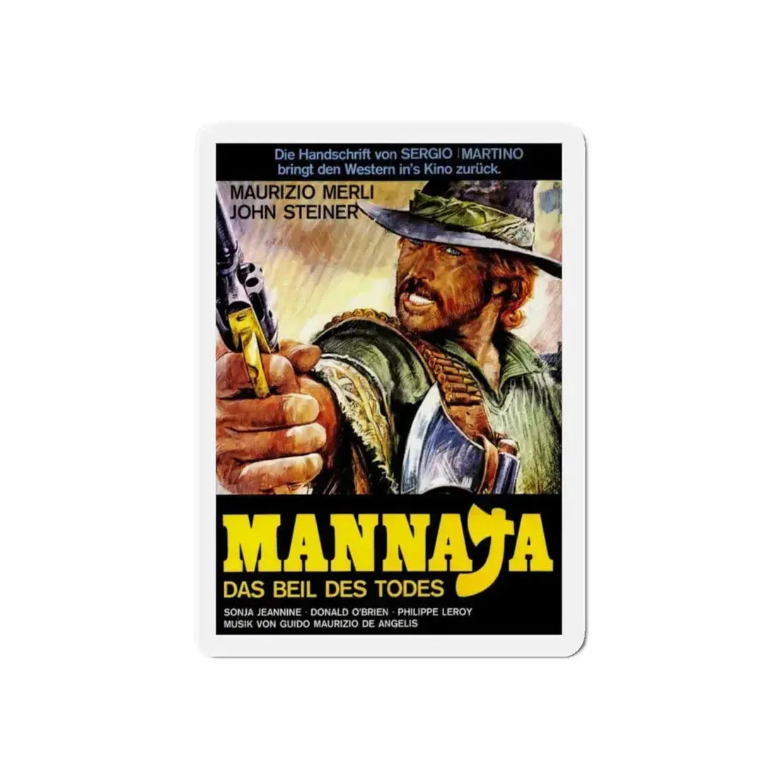 MANNAJA 1977 Movie Poster - Refrigerator Magnet 4 Inch Die-Cut - The Sticker Space