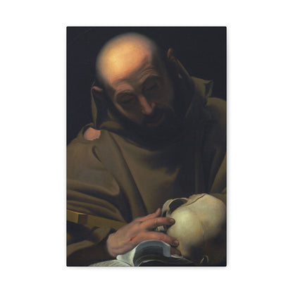 Manner of Bartolomeo Schedoni (1578-1615) Saint Francis , Laid Down on Canvas - Canvas Wall Art-12" x 18"-The Sticker Space