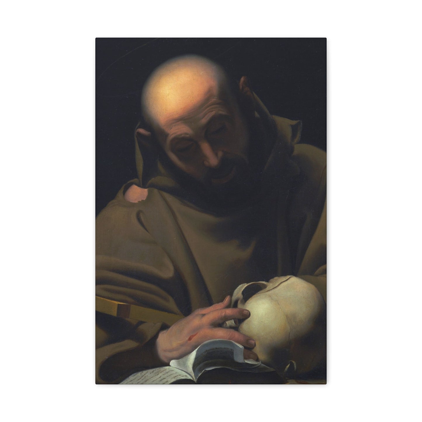 Manner of Bartolomeo Schedoni (1578-1615) Saint Francis , Laid Down on Canvas - Canvas Wall Art-16″ x 24″-The Sticker Space