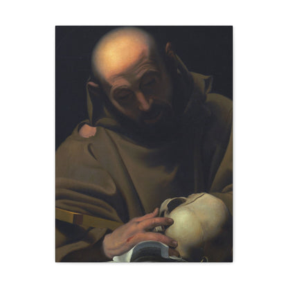 Manner of Bartolomeo Schedoni (1578-1615) Saint Francis , Laid Down on Canvas - Canvas Wall Art-18″ x 24″-The Sticker Space