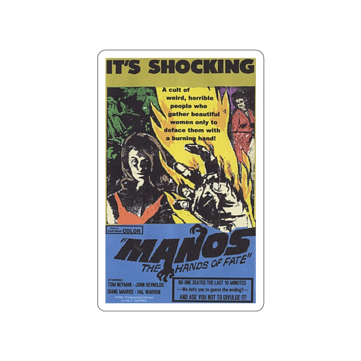 MANOS THE HANDS OF FATE 1966 Movie Poster STICKER Vinyl Die-Cut Decal-3 Inch-The Sticker Space