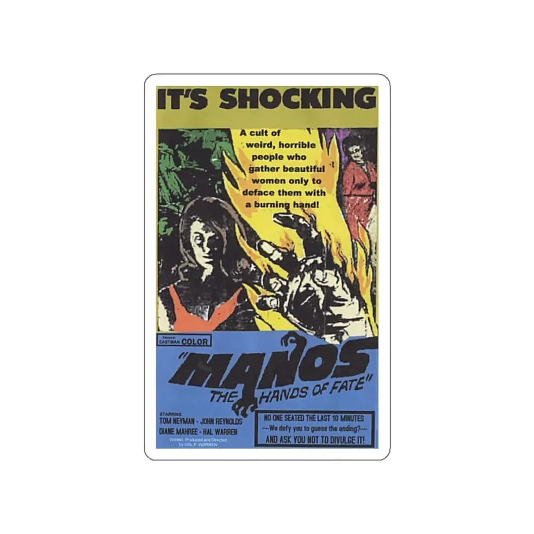 MANOS THE HANDS OF FATE 1966 Movie Poster STICKER Vinyl Die-Cut Decal 3 Inch - The Sticker Space