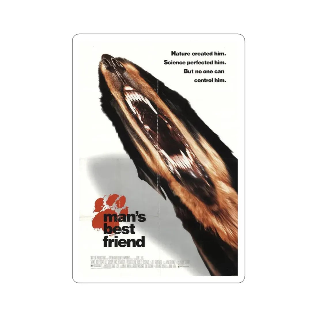 Mans Best Friend 1993 Movie Poster STICKER Vinyl Die-Cut Decal - The Sticker Space