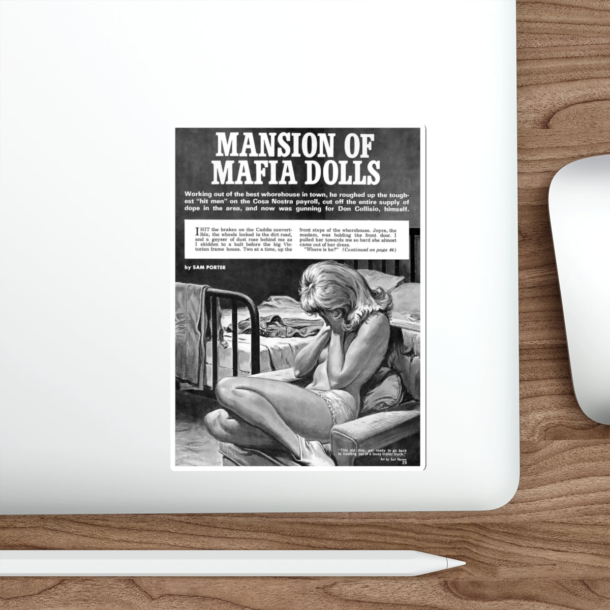 Mansion Of Mafia Dolls (Magazine Illustration) STICKER Vinyl Die-Cut Decal-The Sticker Space