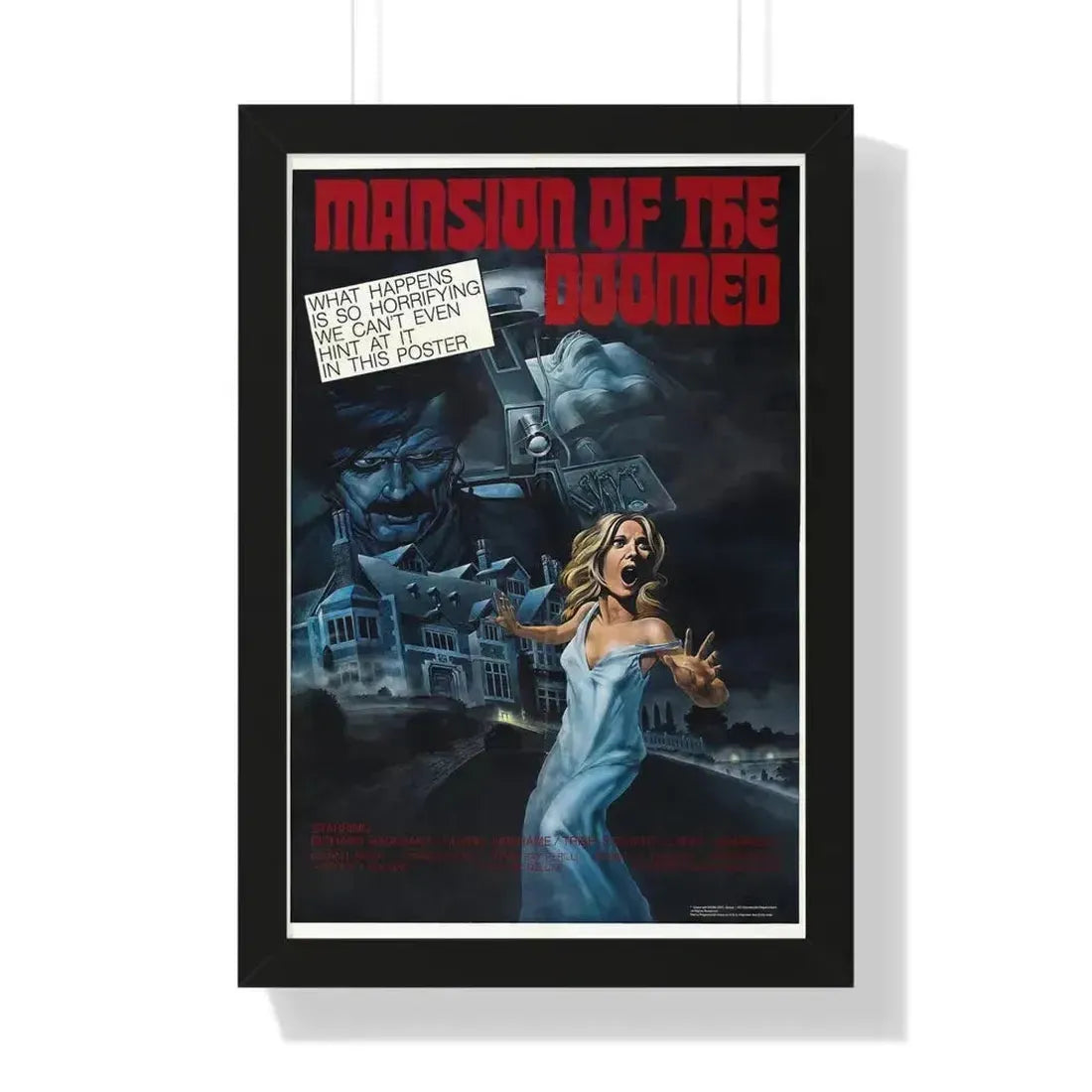 MANSION OF THE DOOMED 1976 - Framed Movie Poster 16″ x 24″ Black - The Sticker Space