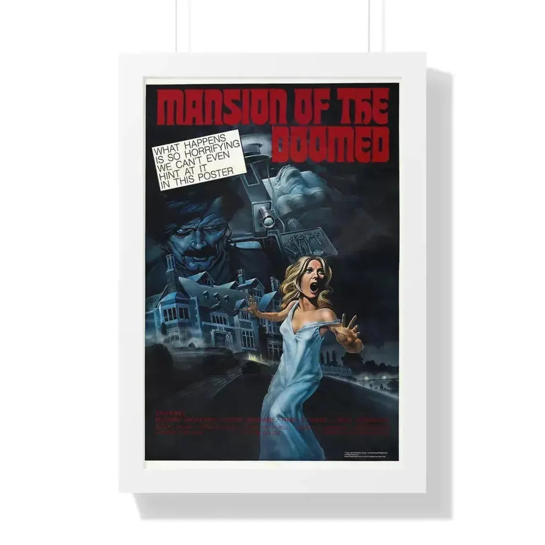 MANSION OF THE DOOMED 1976 - Framed Movie Poster 16″ x 24″ White - The Sticker Space