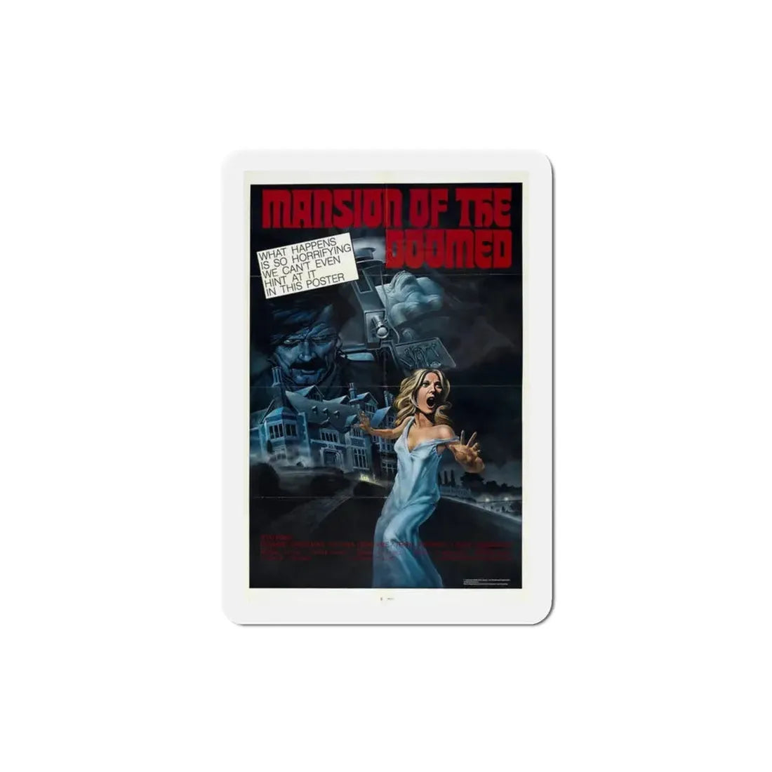 Mansion of the Doomed 1976 Movie Poster Refrigerator Magnet 3 Inch - The Sticker Space