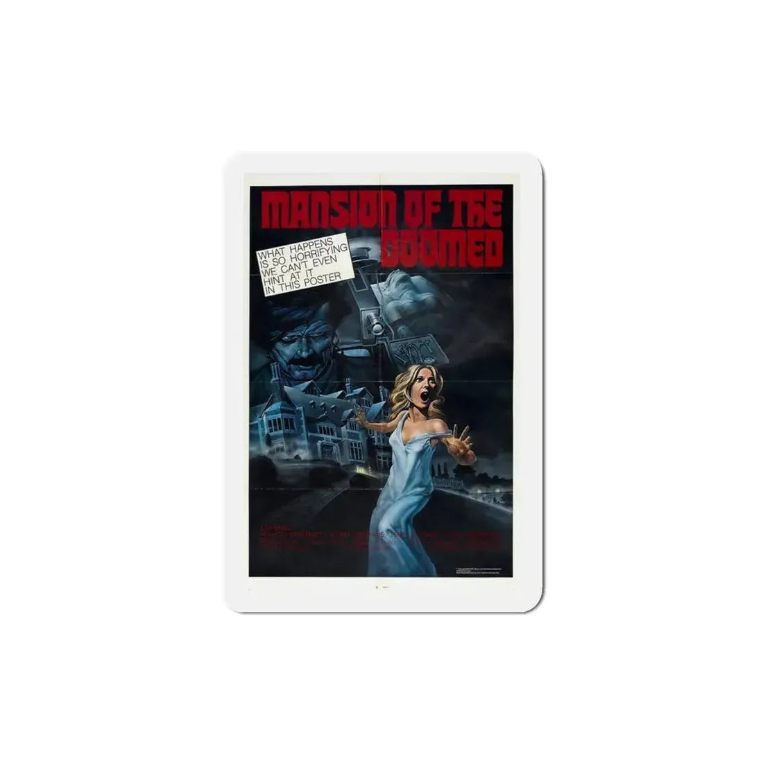 Mansion of the Doomed 1976 Movie Poster Refrigerator Magnet 4 Inch - The Sticker Space