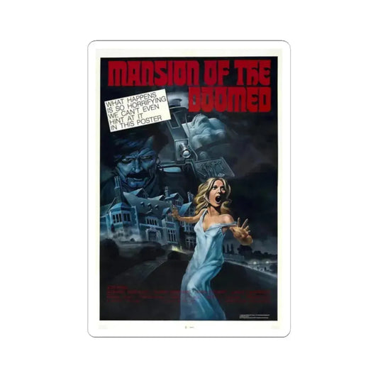 MANSION OF THE DOOMED 1976 Movie Poster - STICKER Vinyl Kiss-Cut Decal 2 Inch White - The Sticker Space