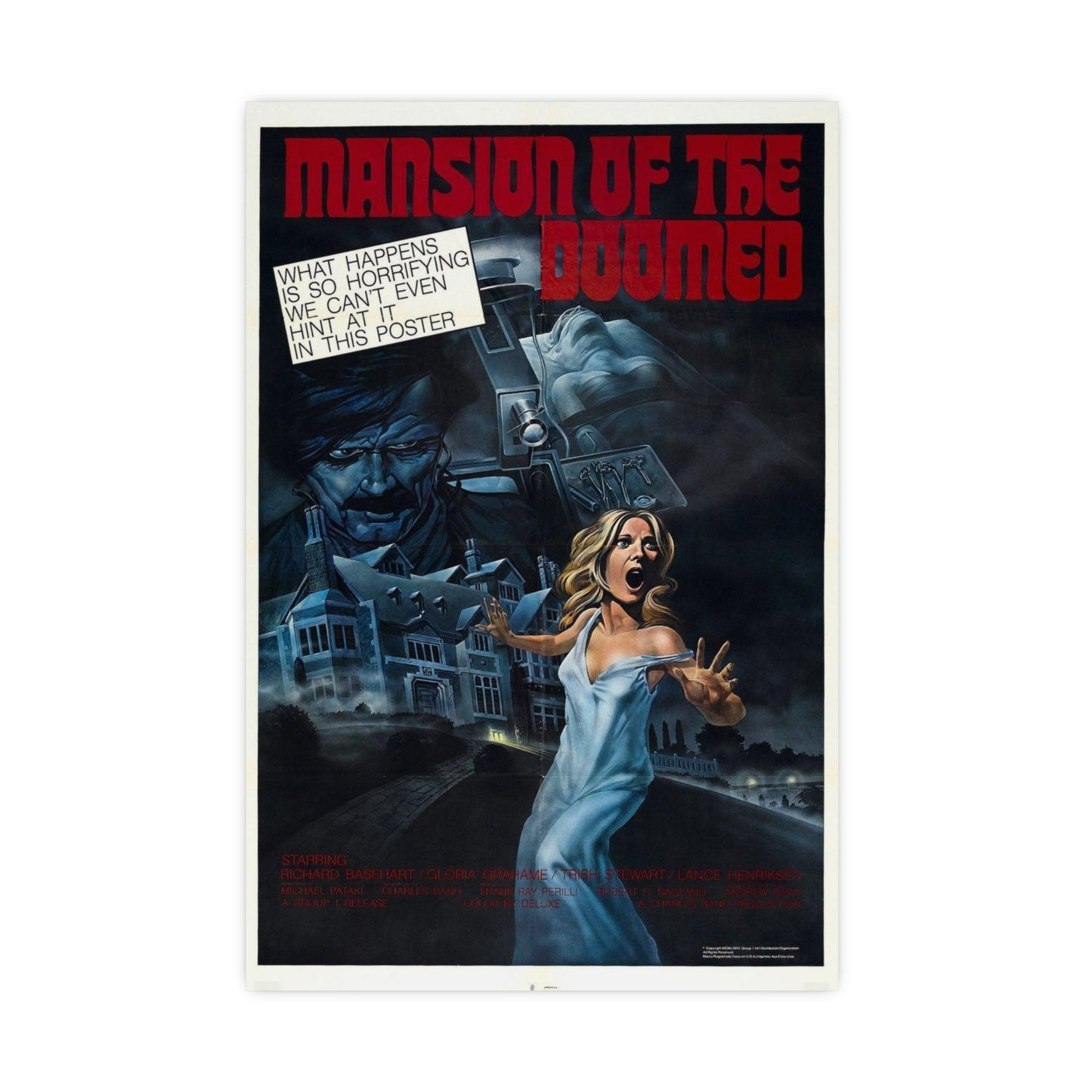 MANSION OF THE DOOMED 1976 - Paper Movie Poster-16″ x 24″ (Vertical)-The Sticker Space