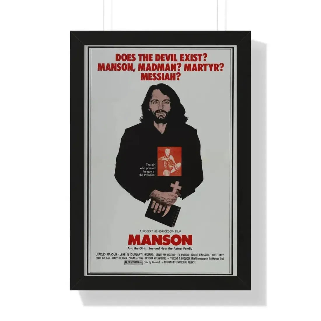 MANSON 1973 - Framed Movie Poster 16″ x 24″ Black - The Sticker Space